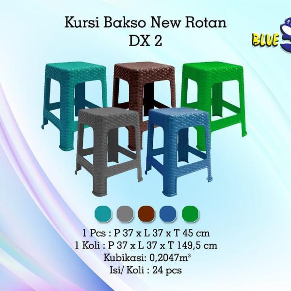 Kursi Bakso 3R3 - Kursi Bakso Rotan Plastik Blueshark