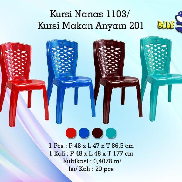 Kursi Makan 201 - Kursi Makan Sandar Plastik Blueshark