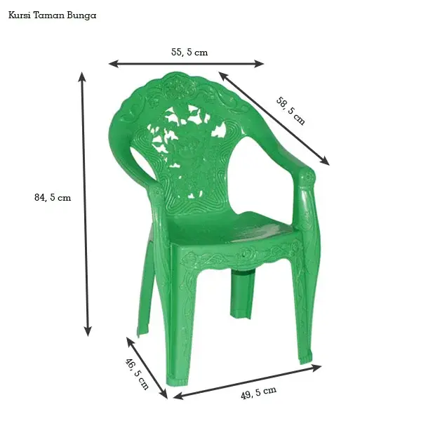 Kursi Taman 801 Bunga - Bangku Taman Plastik Blueshark